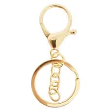 100 Peças Fecho Mosquetão com Argola Italiana Dourado Para Chaveiro Brindes Lembrancinhas