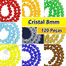 Contas de Cristal 8mm Transparente Facetado para Pulseira Guias Umbanda Candomblé - 120 Peças