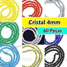 Contas de Cristal 4mm Leitoso Facetado para Pulseira Guias Umbanda Candomblé - 60 Peças