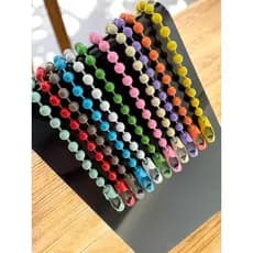 Corrente de Bolinha com Fecho Canoa 10cm  Colorido Sortido para Tag Chaveiro Convite
