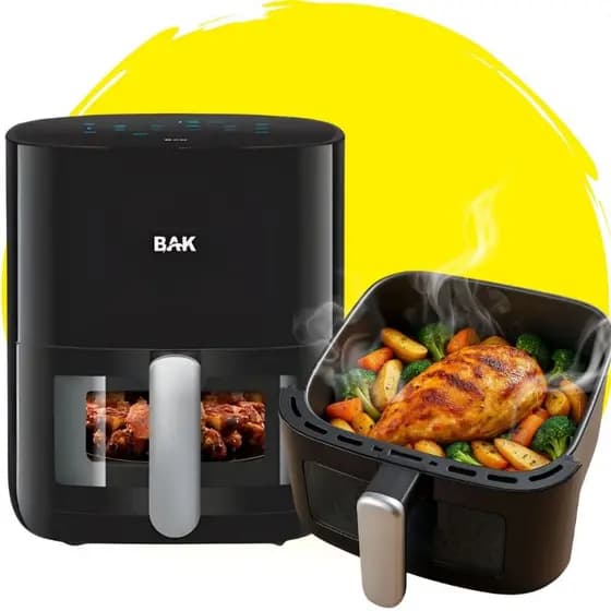 Fritadeira Air Fryer Touchscreen Digital com visor Transparente 3,7L 1400W