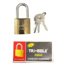 Cadeado 25 Mm Dourado Forte Tri-angle