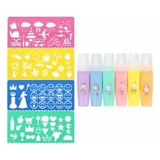 Kit 4 Reguas Marca Texto Infantil Desenho Escolar Criativo