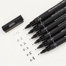 1pcs Conjunto De material anime De Pintura De Arte Preta Para Borda Infantil Com Caneta De Gancho À Prova D'água