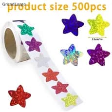500PCS/Roll Adesivos Estrela Coloridos Para Crianças Recompensa Horaphic Professores Pais Bricolage Craft material