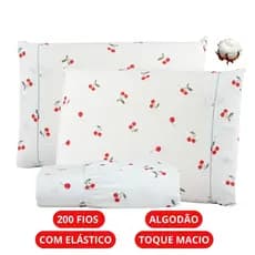 Jogo de Lençol Casal Queen King Solteiro 200 Fios Algodão Estampado Macio