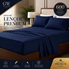 Jogo de Lençol Queen 3 Peças Percal 600 Fios Aveludado Algodão Promoção
