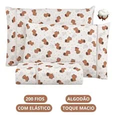 Lençol Estampa Capivara Solteiro Casal Queen King Conforto Premium Toque Macio Sucesso de Vendas