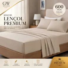 Jogo Lençol Casal Padrão 3 Peças 600 Fios Algodão Penteado Elegante Macio Luxuoso