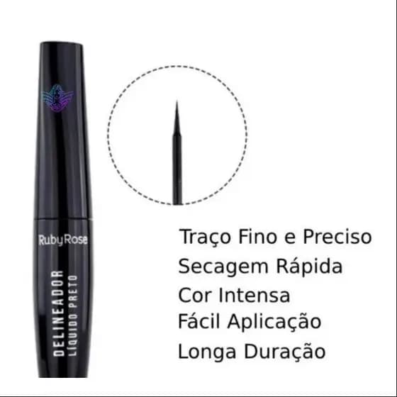 Maquiagem Ruby Rose Beleza Para Olhos Delineador Líquido Preto HB 8406