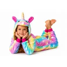 Pijama Unicórnio Arco íris Coração Fantasia Macacão Infantil Kigurumi Alta Qualidade Pronta Entrega
