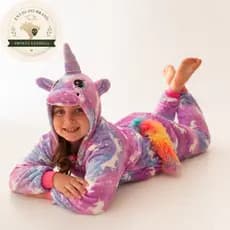 Pijama Unicórnio Virginia Com Capuz toque Macio Fantasia Floflo Infantil