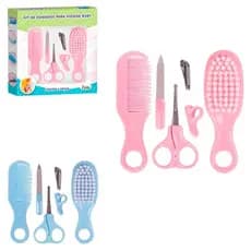 Kit Higiene Infantil Cuidados Bebê Recém Nascido com tesoura cortador de unha pente - 6 peças