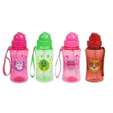 Garrafa Infantil com Canudo e Alça Squeeze Garrafinha de Água 400ml