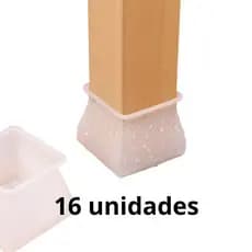 Kit 16 Protetor Cadeira Mesa Suporte Pe Silicone Quadrado