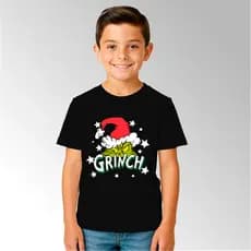 Camiseta Infantil e Adulto Unissex Para o Natal Monte seu Kit Estampa Grinch