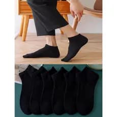 Kit 12 Pares Meias - Cano Curto Masculina Preta Soquete