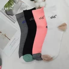 Kit 12 Pares Meias Feminina Coloridas - Cano Alto