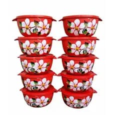 kit 10 potes de 1 litro de plástico decorado, potes 10 peças de 1 litro