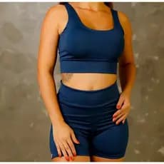 CONJUNTO ACADEMIA FEMININO TOP E SHORT CINTURA ALTA EM SUPLEX