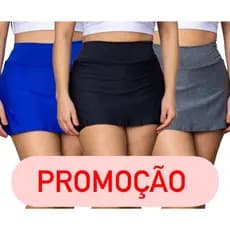 Kit 3 Short Saia Fitness Academia Suplex Shortinho com Saia