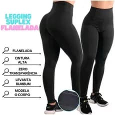 Calça Legging Peluciada Flanelada  Feminina Cintura Alta Inverno Quente Confortável Não Transparente