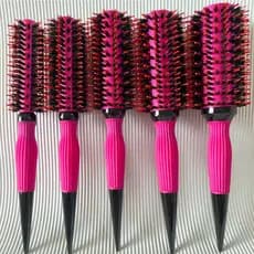 KIT 5 PCS Escovas de cabelo profissional Cerdas de javali e nylon Borracha Estendida