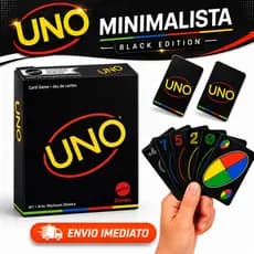 UNO Preto Minimalista Jogo de Cartas Edição Premium Design Moderno Elegante