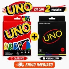Kit 2 UNO Clássico + Minimalista Black Edition Jogos De Cartas Com Variações