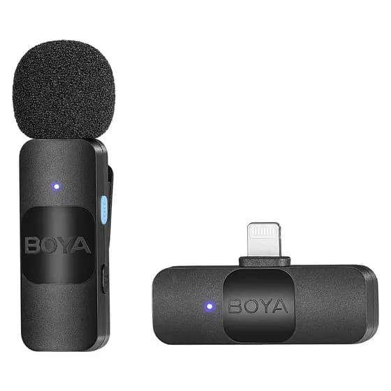Microfone Lapela Boya By-v1 Compatibilidade Apenas iPhone/Lightning Preto