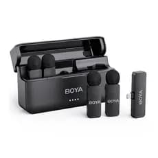 Microfone Sem Fio Boya BY-V4D Lightning Lapela p/ iOS Preto