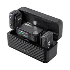 Microfone de Lapela Boya Boyamic 2-02 Usb C/3.5mm Preto