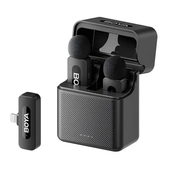 Microfone de Lapela Boya By-v3 Lightning p/iPhone Preto