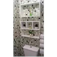 kit nichos prateleiras para banheiro nicho 48x25x10 prateleira 42x10x10 nicho triplo 45x15x10