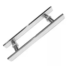 Puxador Aço Inox 304 120cm (1,20 metros) - (1 metro entre furos) Barra Chata Porta Vidro Madeira Portão