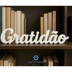 Decoração 3D "Gratidão" – Letreiro Elegante para Casa e Escritório
