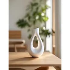 Vaso Decorativo Branco 3D | Design Geométrico e Sustentável | Decoração Moderna para Casa