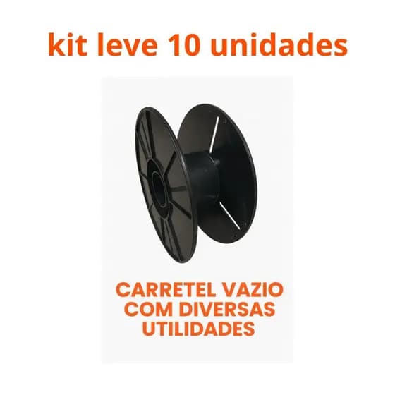 Kit 10 Carreteis Vazios de Plástico Resistente – Ideal para Fios, Cabos e Projetos Criativos!