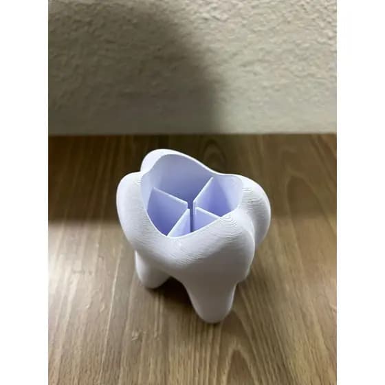 Porta Escovas de Dente em Formato De Dente - Suporte Criativo - Diversão Decoração 4 Divisórias