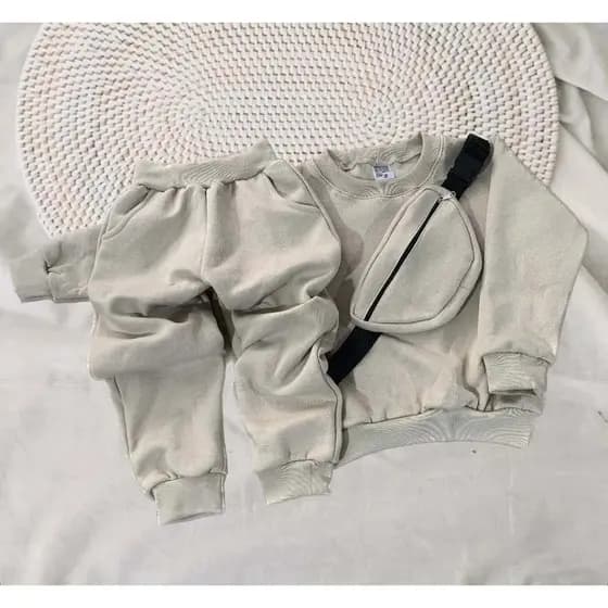 Conjunto infantil moletom porchete tem 3 peças 2,4,6,8