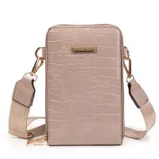 Crossbody  Bolsa Transversal Feminina com  Divisórias Carteira Celular