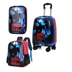 Kit mala mais mochila mochila de rodinhas Kit Mochila estojo e mala escolar menino