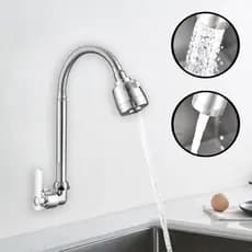 Torneira Cozinha Gourmet Bancada Parede Flexível 1/4 Volta Cromo