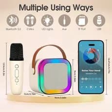 K12 Caixa de som sem fio com microfone Karaokê, Mini Alto-falante Bluetooth portátil de Karaoke com 1 Microfone