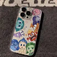 Capinha Transparente com Personagens Famosos de Filmes Infantis para iPhone 16 15 14 13 Pro/Pro Max 12/13 Mini