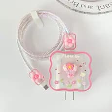 para Xiaomi 33W 67w/90w redmi k40 Bonito dos desenhos animados carregador caso protetor cabo de dados mordida adequado
