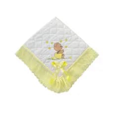 Manta De Lese Bordada e Forrada Coroa Urso E Eestrelas/Personalizada Infantil Menino Menina