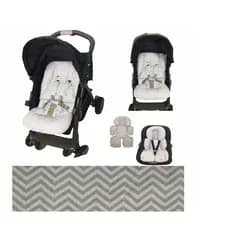 Kit Duplo 2 Kit Colchonete Para Carrinho Com Almofada Redutora Para Bebê Conforto Infantil Menino Menina