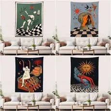 Tapeçaria Morandi: Decoração de Parede em Tecido com Tema Místico e Hippie para Fundo de Foto, Quarto e Sala de Estar