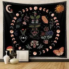 Tapeçaria para decoração de casa, tapeçaria boêmia transfronteiriça, decoração de quarto, tapeçaria floral, tapeçaria co